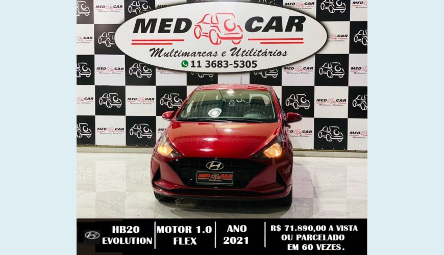 HYUNDAI HB 20 1.0 12V FLEX EVOLUTION MANUAL - BRANCO - 2021 Foto 1 (Grande)