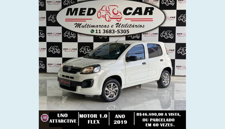 FIAT UNO 1.0 FIRE FLEX ATTRACTIVE MANUAL - BRANCO - 2019 Foto 1 (Grande)