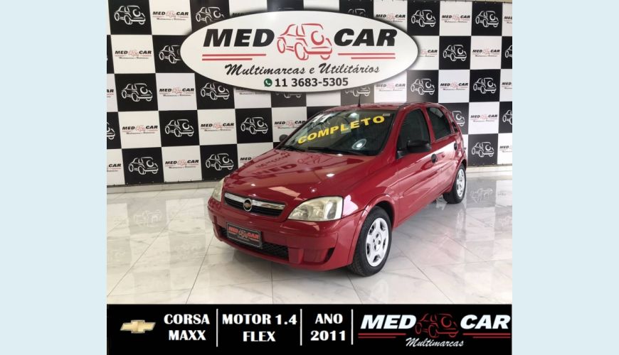 CHEVROLET CORSA 1.4 MPFI MAXX 8V FLEX 4P MANUAL - VERMELHO - 2011 Foto 1 (Grande)