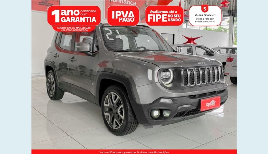 JEEP RENEGADE 1.8 16V FLEX LONGITUDE 4P AUT. - CINZA - 2021 Foto 1 (Grande)
