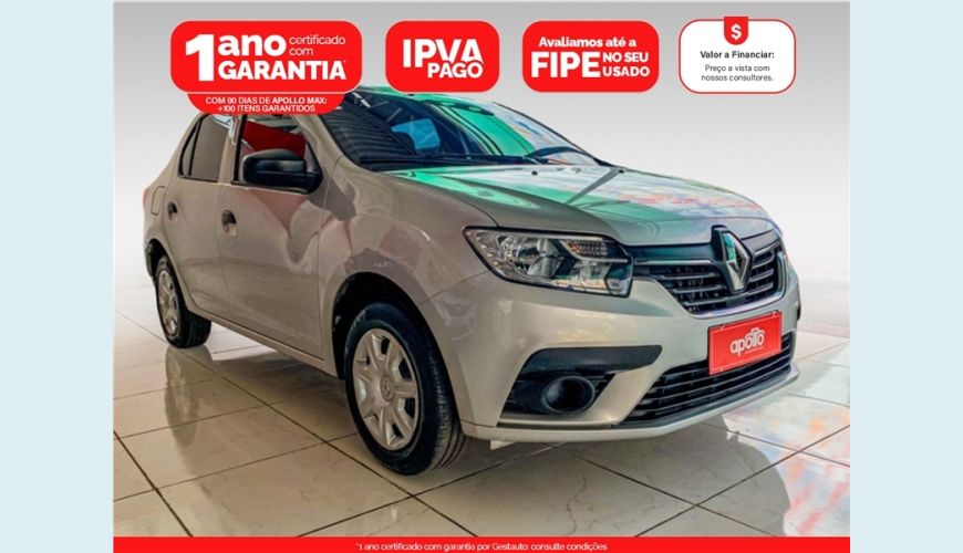 RENAULT LOGAN 1.0 12V SCE FLEX LIFE MANUAL - PRATA - 2021 Foto 1 (Grande)