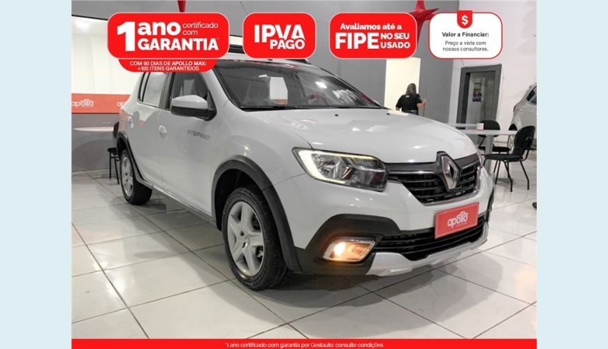 RENAULT SANDERO STEPWAY 1.6 16V SCE FLEX ZEN MANUAL - BRANCO - 2020 Foto 1 (Grande)
