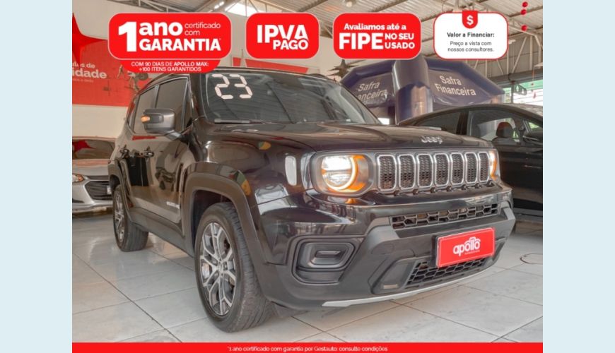 JEEP RENEGADE 1.3 T270 TURBO FLEX LONGITUDE AT6 - PRETO - 2023 Foto 1 (Grande)