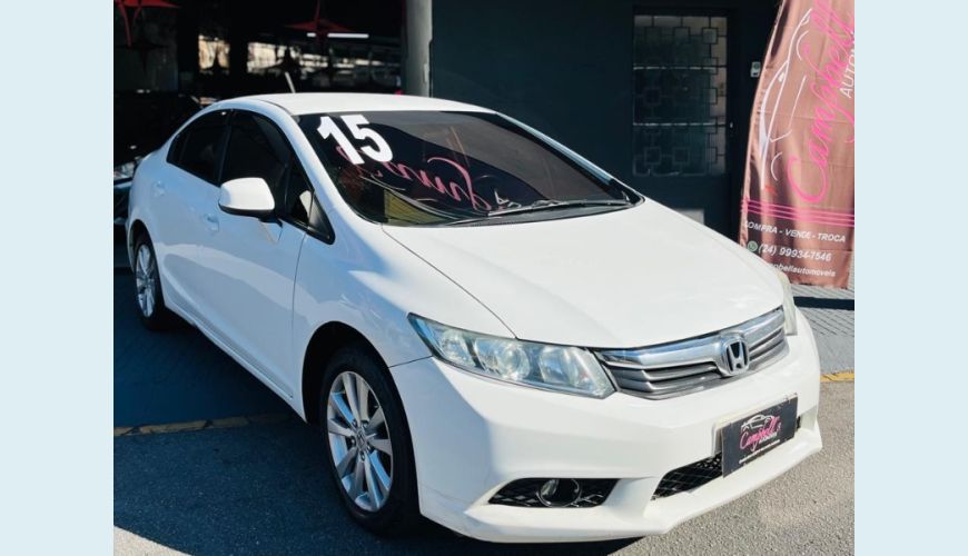 HONDA CIVIC SEDAN LXS 1.8/1.8 FLEX 16V AUT. 4P - BRANCO - 2015 Foto 1 (Grande)
