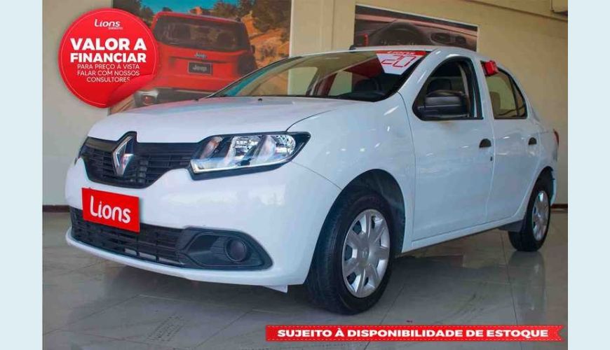 RENAULT LOGAN AUTHENTIQUE 1.0 12V SCE FLEX - BRANCO - 2020 Foto 1 (Grande)
