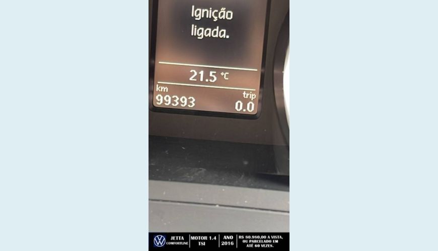 VOLKSWAGEN JETTA 1.4 16V TSI COMFORTLINE 4P TIPTRONIC - BRANCO - 2016 Foto 10 (Grande)