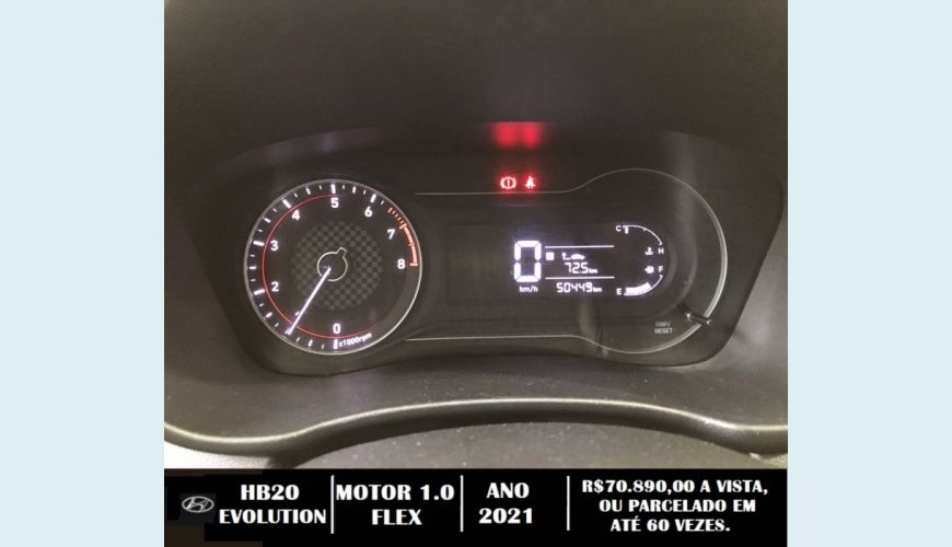 HYUNDAI HB 20 1.0 12V FLEX EVOLUTION MANUAL - BRANCO - 2021 Foto 10 (Grande)
