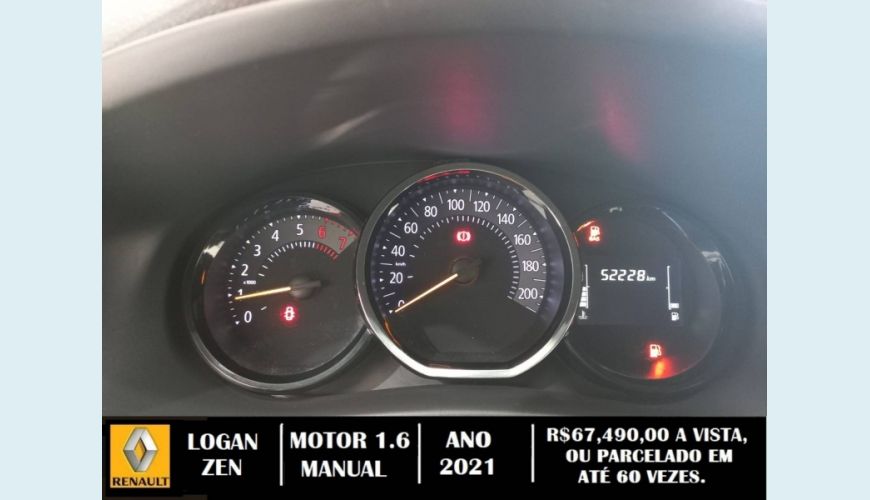 RENAULT LOGAN 1.6 16V SCE FLEX ZEN MANUAL - CINZA - 2021 Foto 10 (Grande)