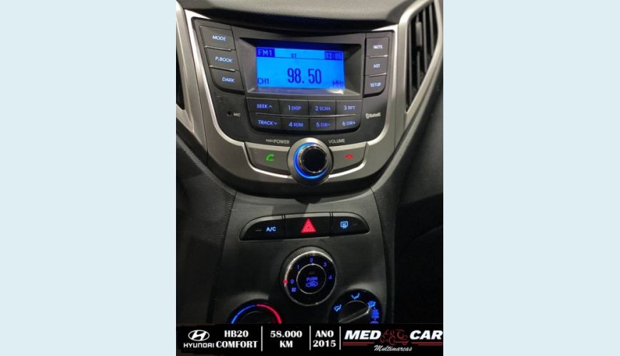 HYUNDAI HB 20 1.0 COMFORT PLUS 12V FLEX 4P MANUAL - BRANCO - 2015 Foto 10 (Grande)