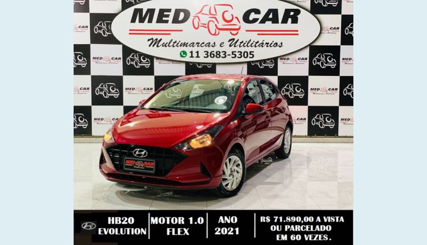 HYUNDAI HB 20 1.0 12V FLEX EVOLUTION MANUAL - BRANCO - 2021 Foto 2 (Grande)