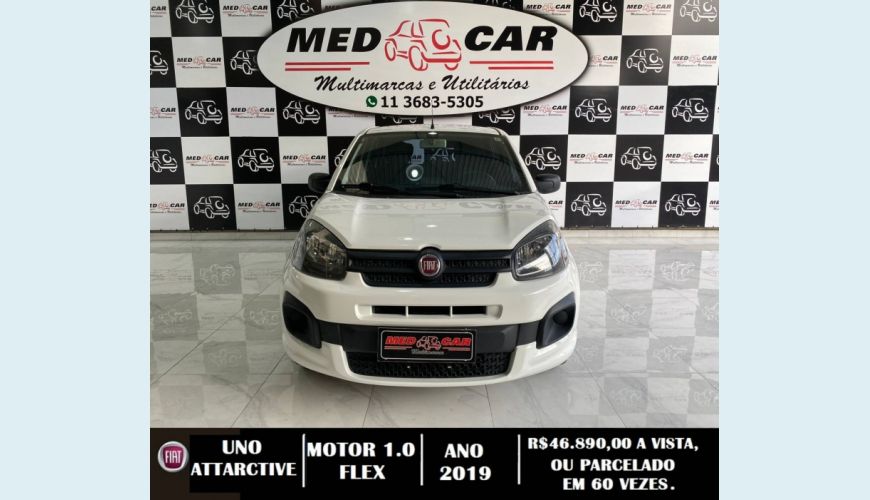 FIAT UNO 1.0 FIRE FLEX ATTRACTIVE MANUAL - BRANCO - 2019 Foto 2 (Grande)