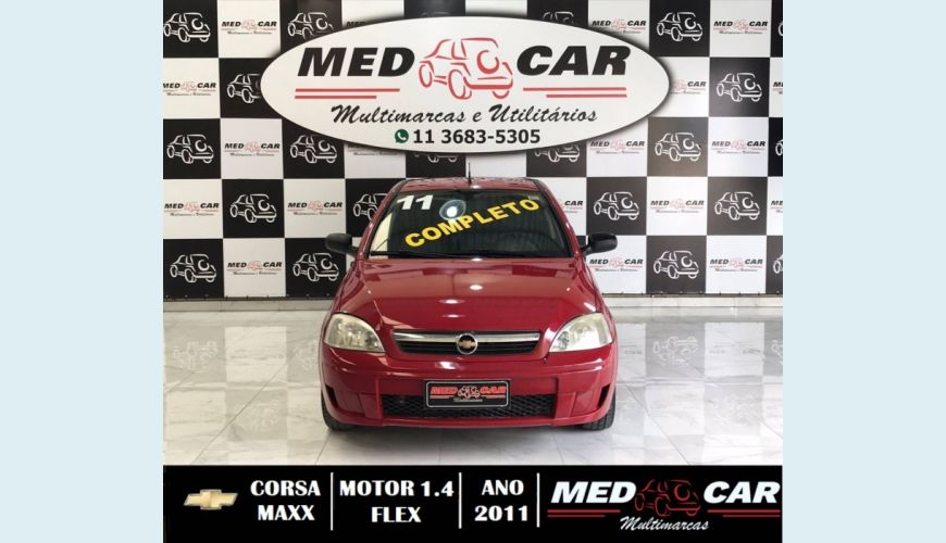 CHEVROLET CORSA 1.4 MPFI MAXX 8V FLEX 4P MANUAL - VERMELHO - 2011 Foto 2 (Grande)