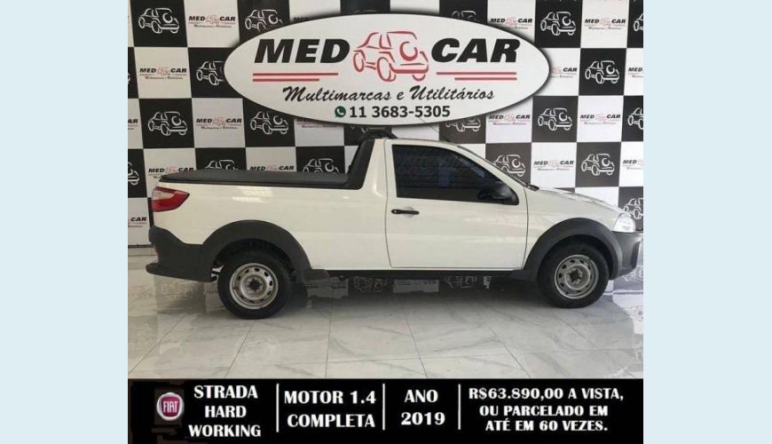 FIAT STRADA 1.4 MPI HARD WORKING CS 8V FLEX 2P MANUAL - BRANCO - 2019 Foto 2 (Grande)