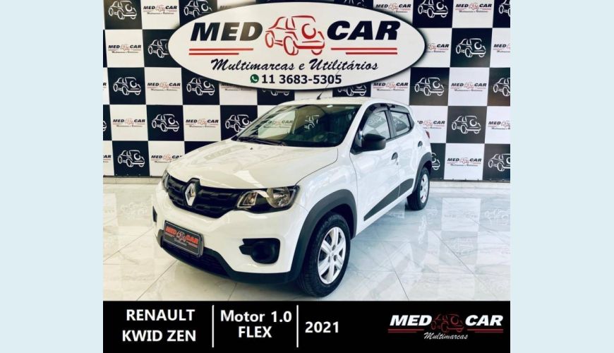 RENAULT KWID 1.0 12V SCE FLEX ZEN MANUAL - BRANCO - 2021 Foto 3 (Grande)