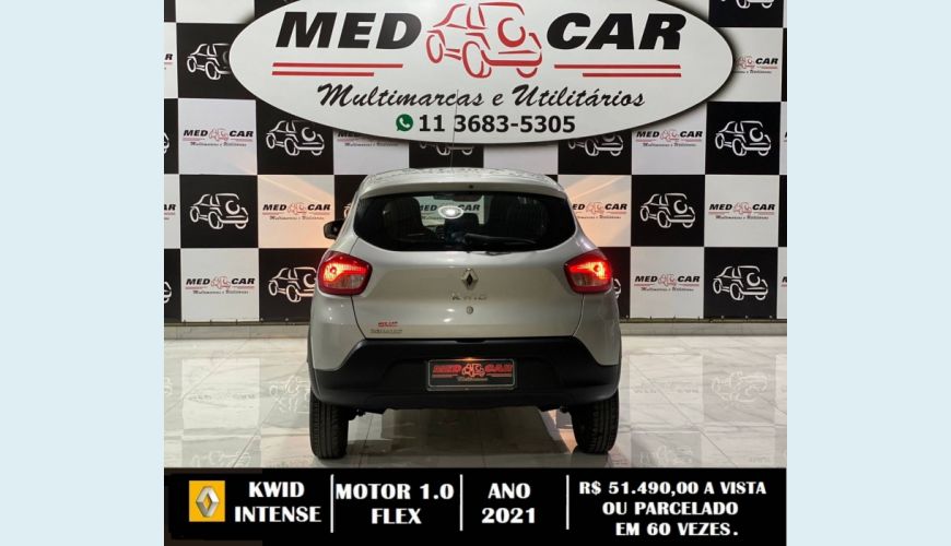 RENAULT KWID 1.0 12V SCE FLEX INTENSE MANUAL - PRATA - 2021 Foto 3 (Grande)