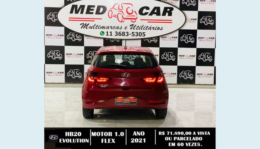 HYUNDAI HB 20 1.0 12V FLEX EVOLUTION MANUAL - BRANCO - 2021 Foto 3 (Grande)