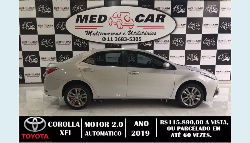 TOYOTA COROLLA 2.0 XEI 16V FLEX 4P AUT. - PRATA - 2019 Foto 3 (Grande)