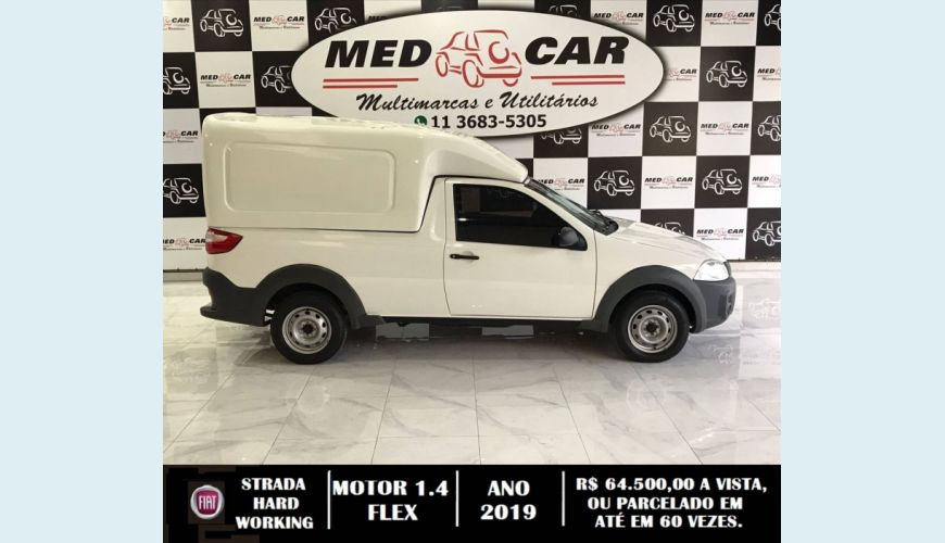 FIAT STRADA 1.4 MPI HARD WORKING CS 8V FLEX 2P MANUAL - BRANCO - 2019 Foto 3 (Grande)