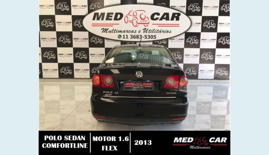 VOLKSWAGEN POLO SEDAN 1.6 MI COMFORTLINE 8V FLEX 4P AUT. - PRETO - 2013 Foto 4 (Grande)