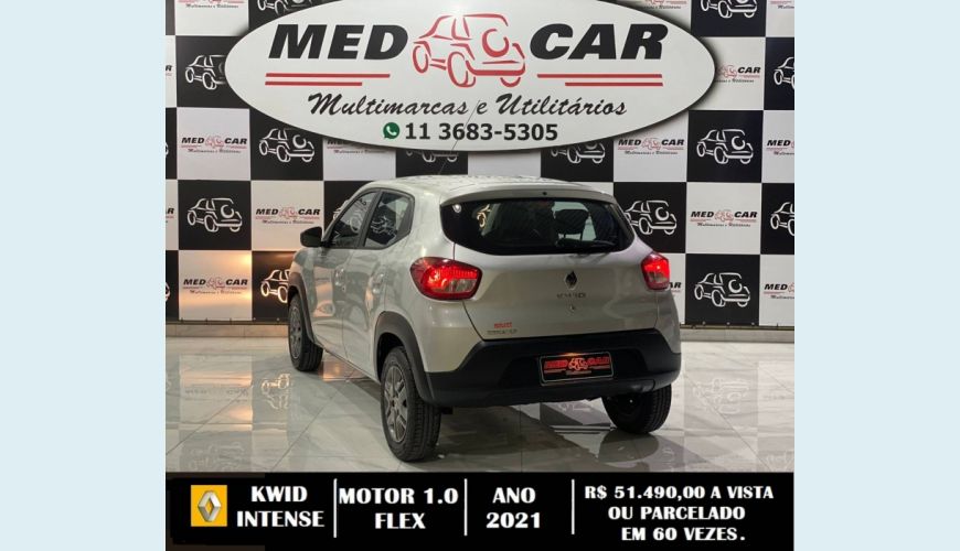 RENAULT KWID 1.0 12V SCE FLEX INTENSE MANUAL - PRATA - 2021 Foto 4 (Grande)