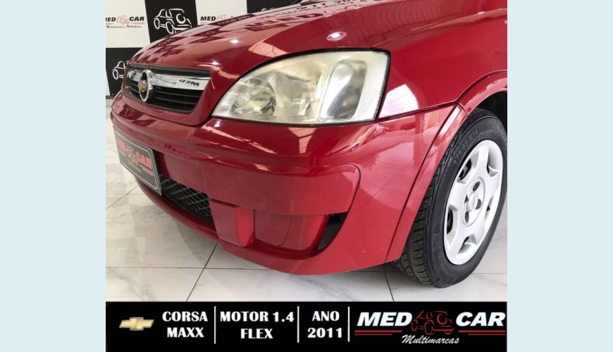 CHEVROLET CORSA 1.4 MPFI MAXX 8V FLEX 4P MANUAL - VERMELHO - 2011 Foto 4 (Grande)