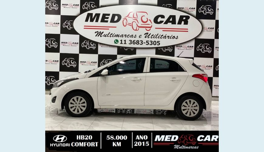 HYUNDAI HB 20 1.0 COMFORT PLUS 12V FLEX 4P MANUAL - BRANCO - 2015 Foto 4 (Grande)