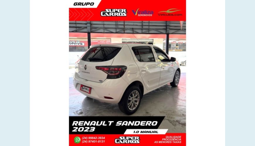 RENAULT SANDERO - BRANCO - 2023 Foto 4 (Grande)