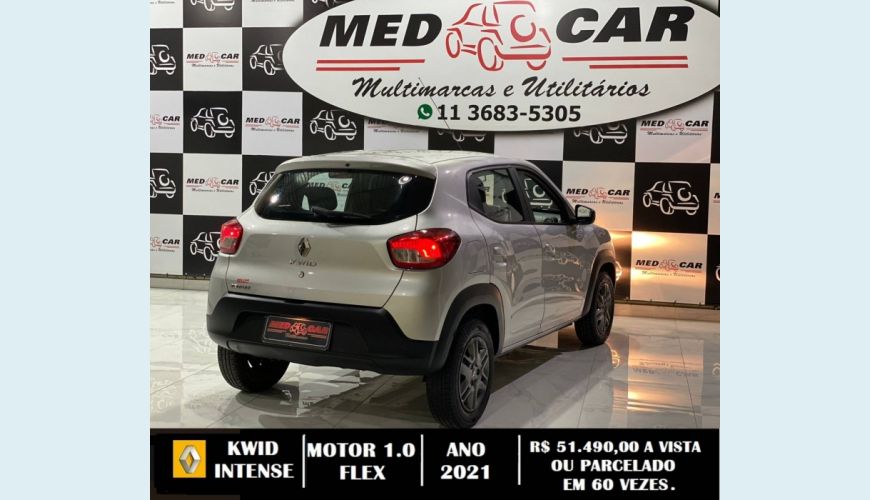 RENAULT KWID 1.0 12V SCE FLEX INTENSE MANUAL - PRATA - 2021 Foto 5 (Grande)