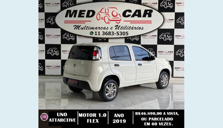 FIAT UNO 1.0 FIRE FLEX ATTRACTIVE MANUAL - BRANCO - 2019 Foto 5 (Grande)
