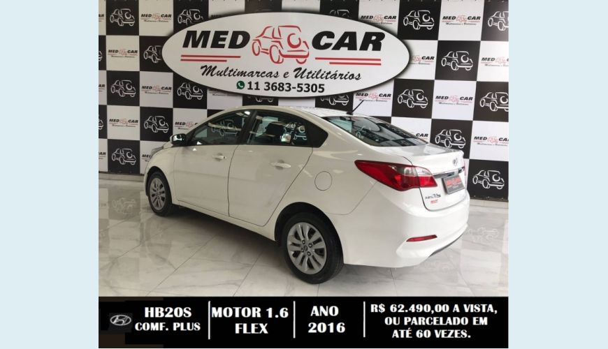 HYUNDAI HB 20S 1.6 COMFORT PLUS 16V FLEX 4P MANUAL - BRANCO - 2016 Foto 5 (Grande)