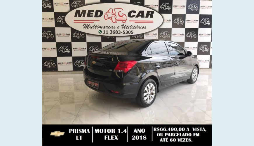 CHEVROLET PRISMA 1.4 MPFI LT 8V FLEX 4P MANUAL - PRETO - 2018 Foto 5 (Grande)
