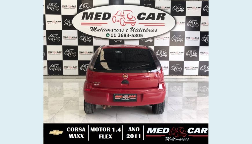 CHEVROLET CORSA 1.4 MPFI MAXX 8V FLEX 4P MANUAL - VERMELHO - 2011 Foto 5 (Grande)