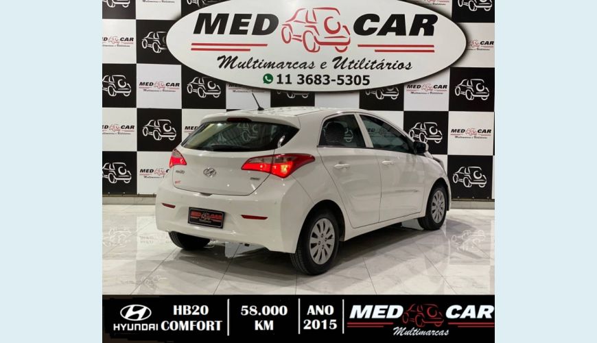 HYUNDAI HB 20 1.0 COMFORT PLUS 12V FLEX 4P MANUAL - BRANCO - 2015 Foto 5 (Grande)