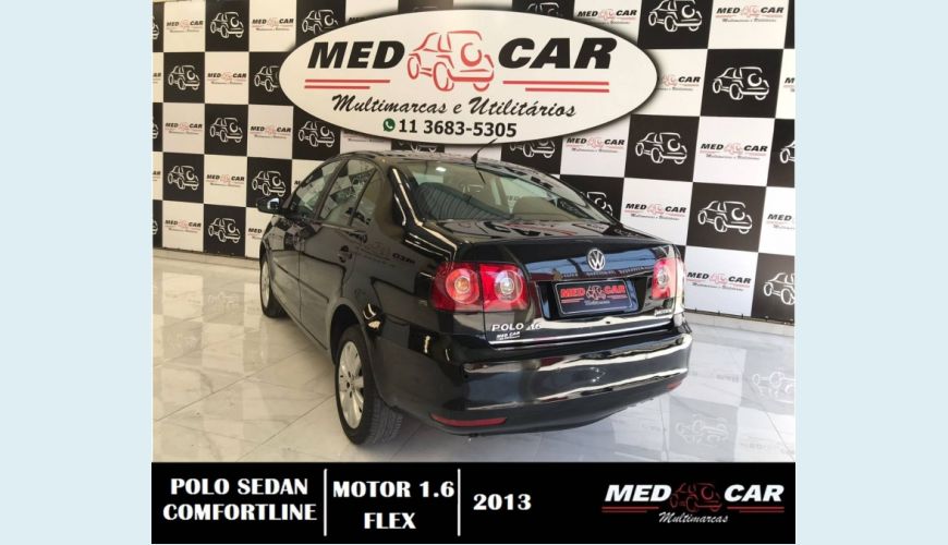 VOLKSWAGEN POLO SEDAN 1.6 MI COMFORTLINE 8V FLEX 4P AUT. - PRETO - 2013 Foto 6 (Grande)