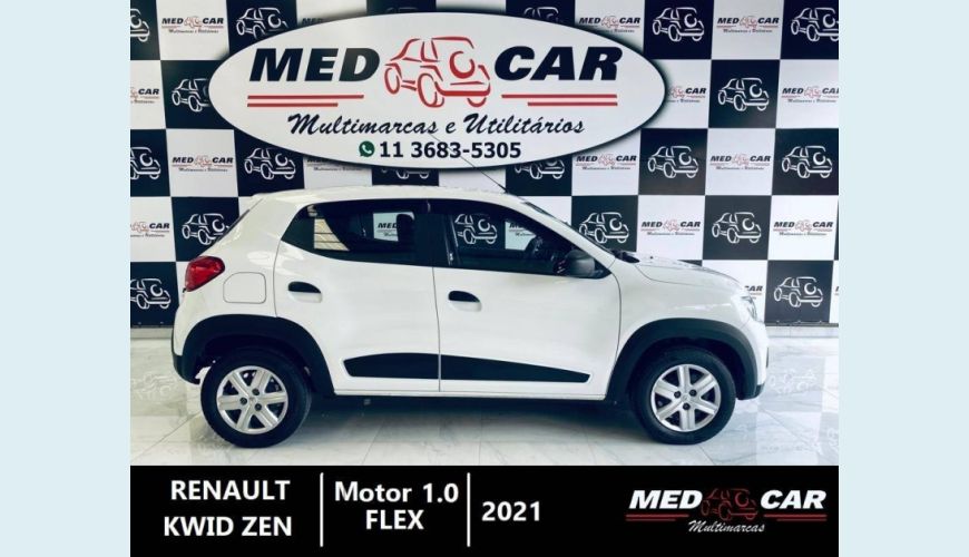 RENAULT KWID 1.0 12V SCE FLEX ZEN MANUAL - BRANCO - 2021 Foto 6 (Grande)