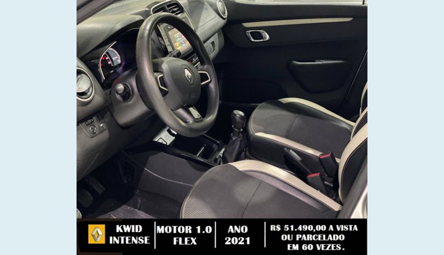 RENAULT KWID 1.0 12V SCE FLEX INTENSE MANUAL - PRATA - 2021 Foto 6 (Grande)