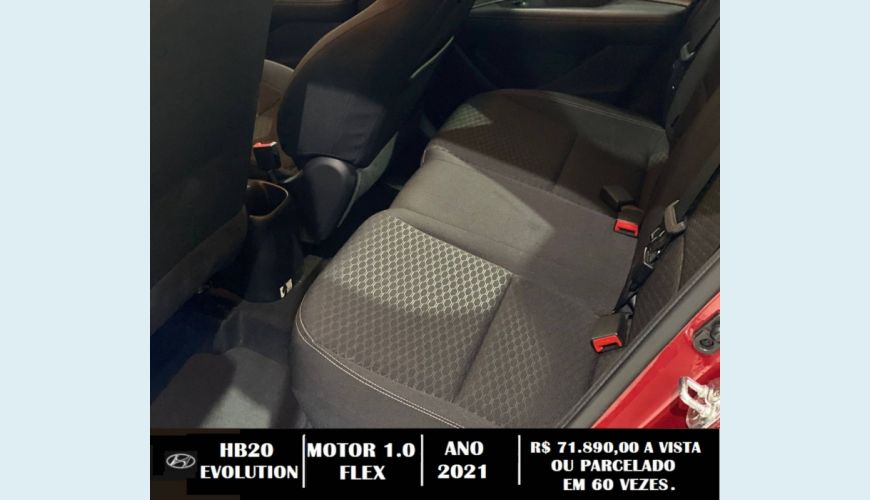 HYUNDAI HB 20 1.0 12V FLEX EVOLUTION MANUAL - BRANCO - 2021 Foto 6 (Grande)