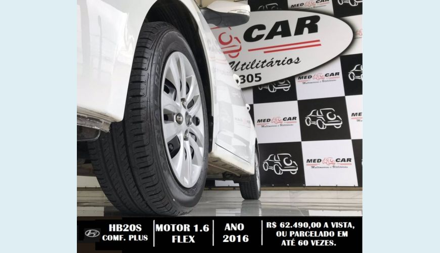 HYUNDAI HB 20S 1.6 COMFORT PLUS 16V FLEX 4P MANUAL - BRANCO - 2016 Foto 6 (Grande)
