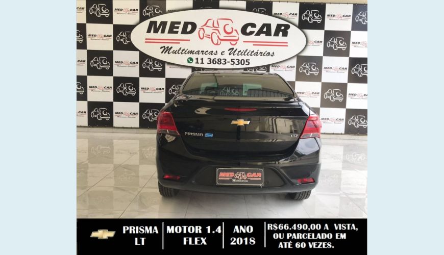 CHEVROLET PRISMA 1.4 MPFI LT 8V FLEX 4P MANUAL - PRETO - 2018 Foto 6 (Grande)