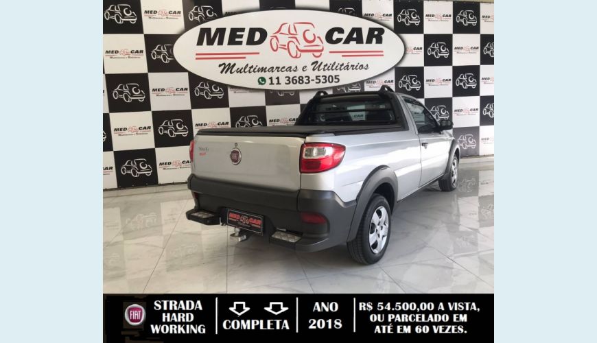 FIAT STRADA 1.4 MPI HARD WORKING CS 8V FLEX 2P MANUAL - PRATA - 2018 Foto 6 (Grande)