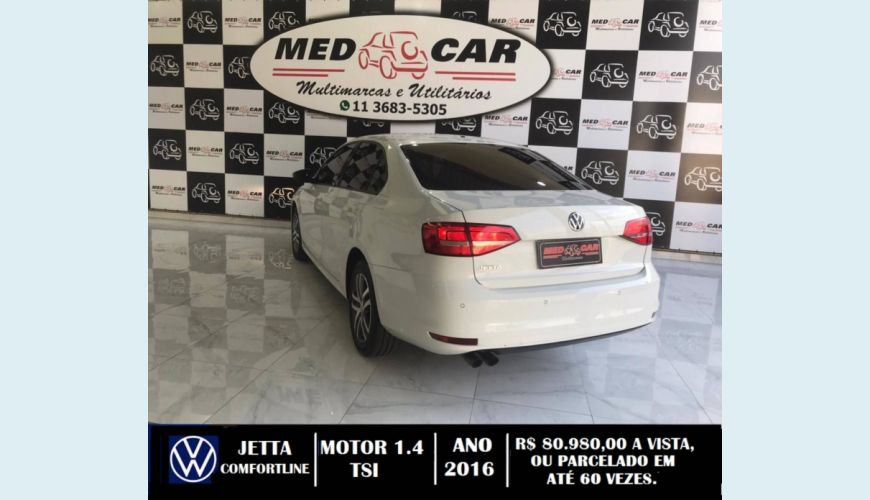 VOLKSWAGEN JETTA 1.4 16V TSI COMFORTLINE 4P TIPTRONIC - BRANCO - 2016 Foto 6 (Grande)