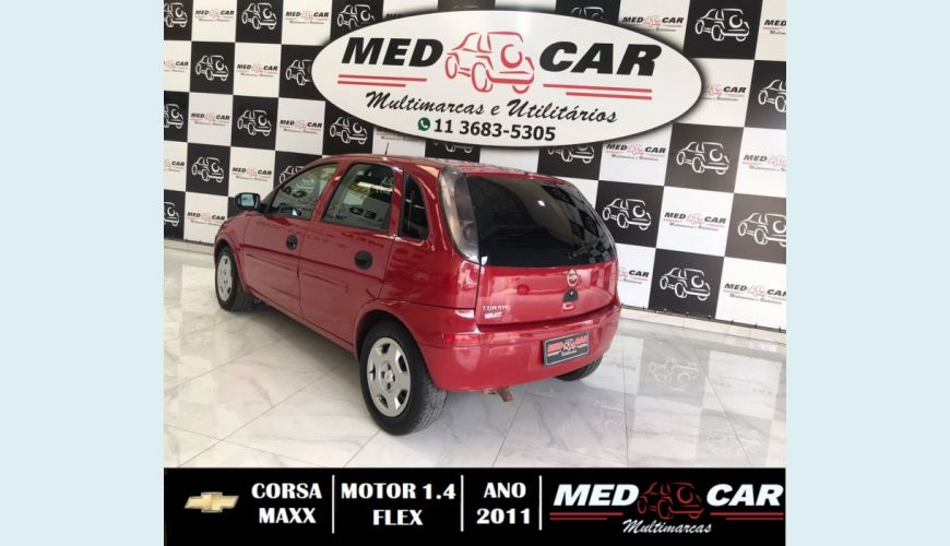 CHEVROLET CORSA 1.4 MPFI MAXX 8V FLEX 4P MANUAL - VERMELHO - 2011 Foto 6 (Grande)