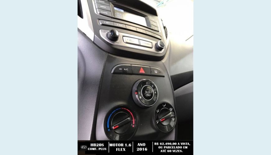 HYUNDAI HB 20S 1.6 COMFORT PLUS 16V FLEX 4P MANUAL - BRANCO - 2016 Foto 7 (Grande)
