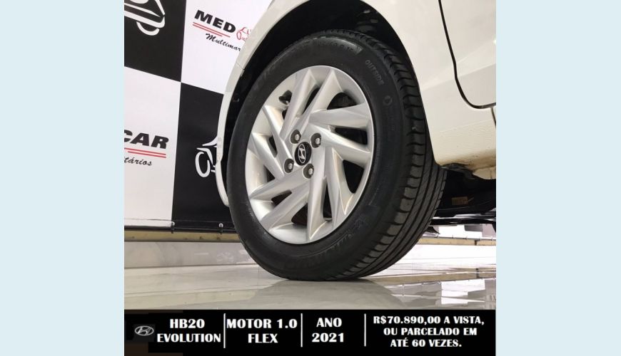 HYUNDAI HB 20 1.0 12V FLEX EVOLUTION MANUAL - BRANCO - 2021 Foto 7 (Grande)