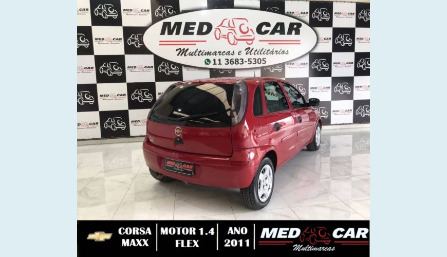 CHEVROLET CORSA 1.4 MPFI MAXX 8V FLEX 4P MANUAL - VERMELHO - 2011 Foto 7 (Grande)