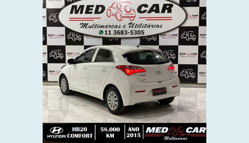 HYUNDAI HB 20 1.0 COMFORT PLUS 12V FLEX 4P MANUAL - BRANCO - 2015 Foto 7 (Grande)
