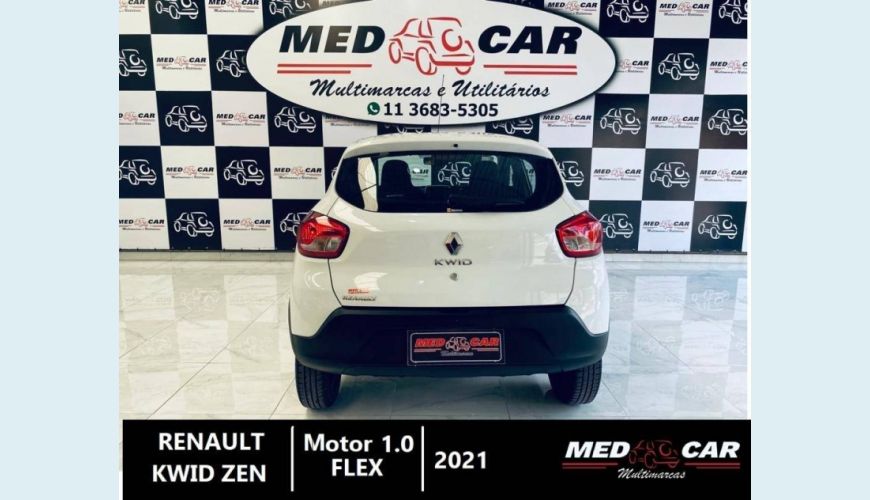 RENAULT KWID 1.0 12V SCE FLEX ZEN MANUAL - BRANCO - 2021 Foto 8 (Grande)