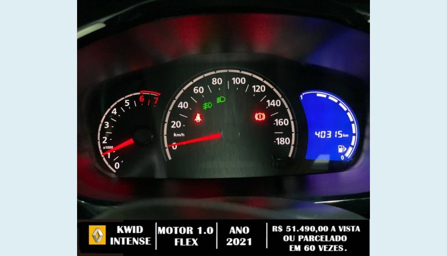 RENAULT KWID 1.0 12V SCE FLEX INTENSE MANUAL - PRATA - 2021 Foto 8 (Grande)
