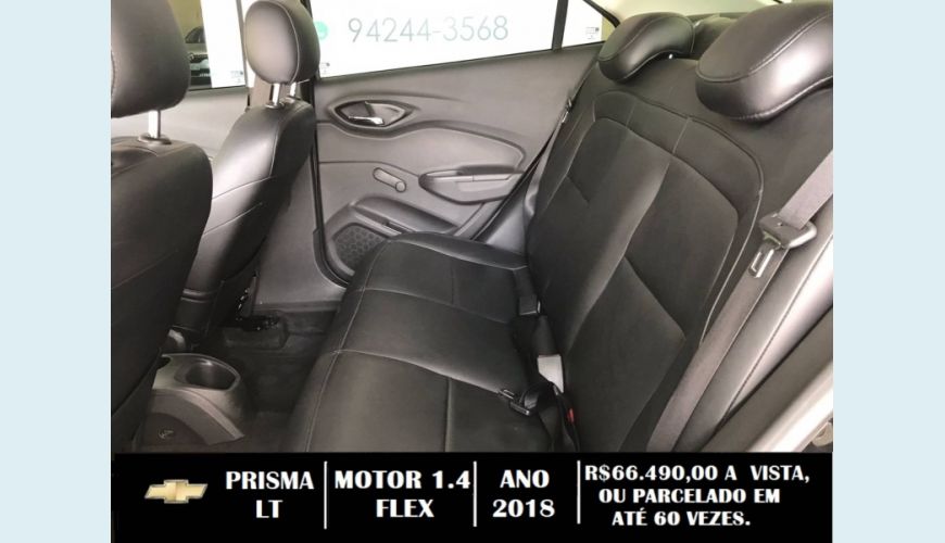CHEVROLET PRISMA 1.4 MPFI LT 8V FLEX 4P MANUAL - PRETO - 2018 Foto 8 (Grande)