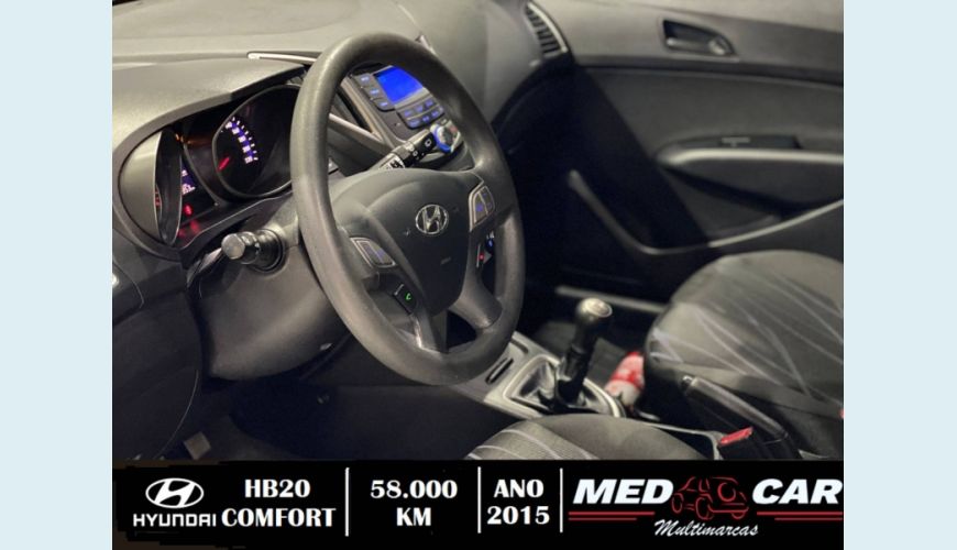 HYUNDAI HB 20 1.0 COMFORT PLUS 12V FLEX 4P MANUAL - BRANCO - 2015 Foto 8 (Grande)